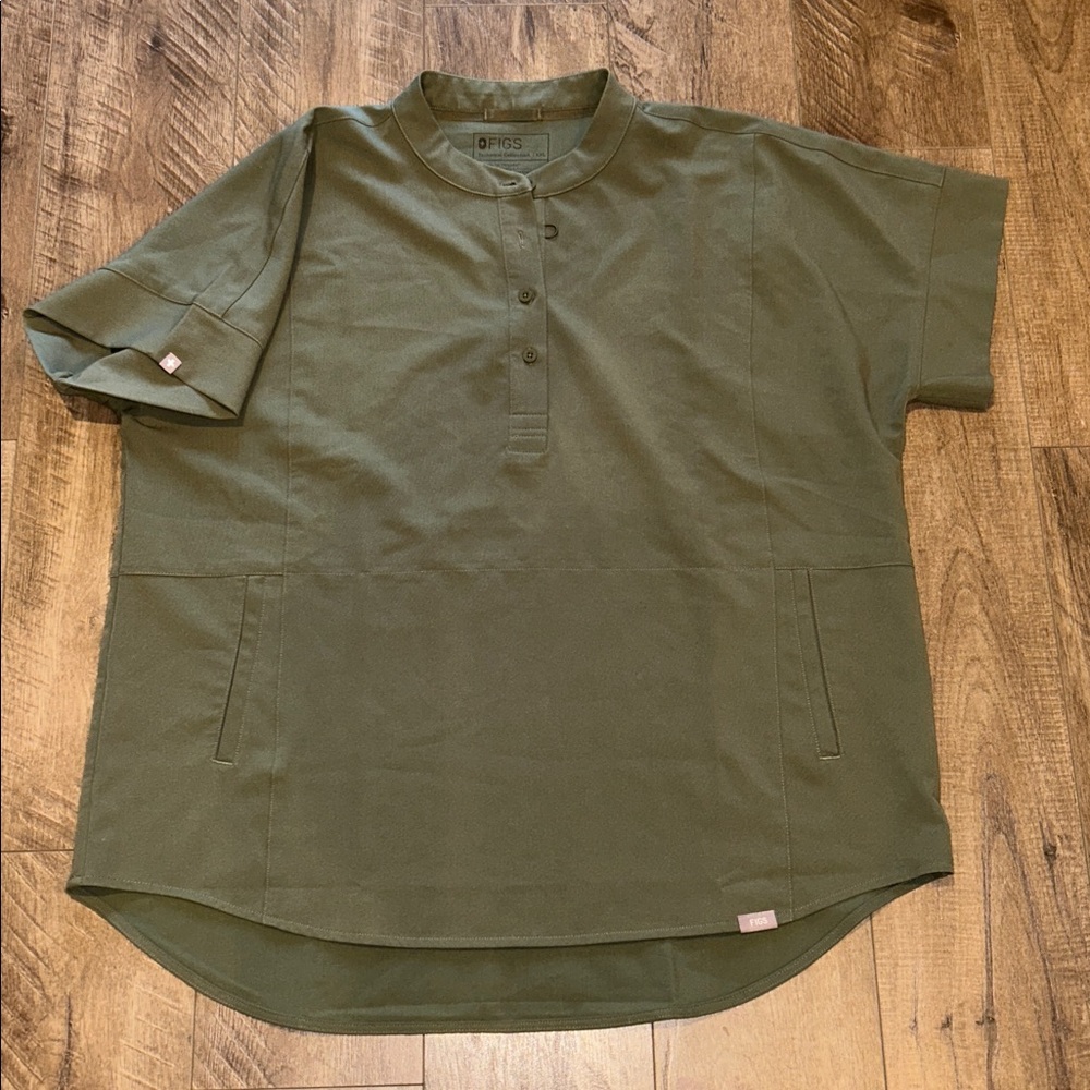 FIGS TECHNICAL COLLECTION "MANDARIN" OVERSIZED SCRUB TOP XXL WOMENS